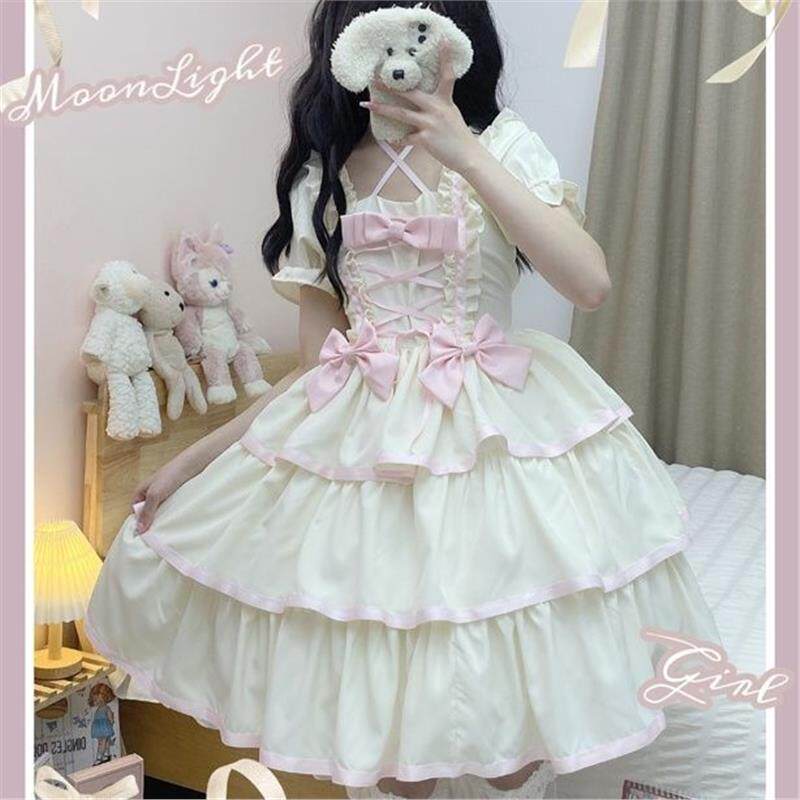 现货月光少女洛丽塔裙子仙女三段Lolita欧根纱生日礼服公主连衣裙