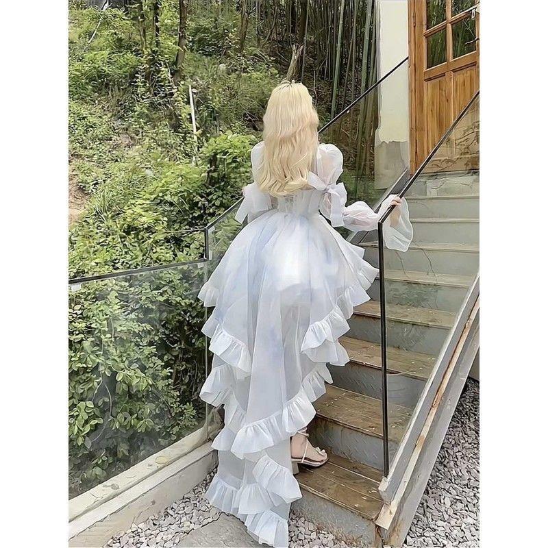 现货法式长款连衣裙正版高级感超仙气质礼服
