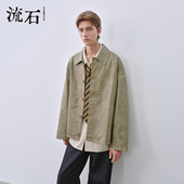 小众水洗PU皮夹克2026年春季 新款 男士 流石男装 复古个性 易打理外套