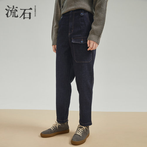 流石男装多口袋设计感休闲牛仔裤