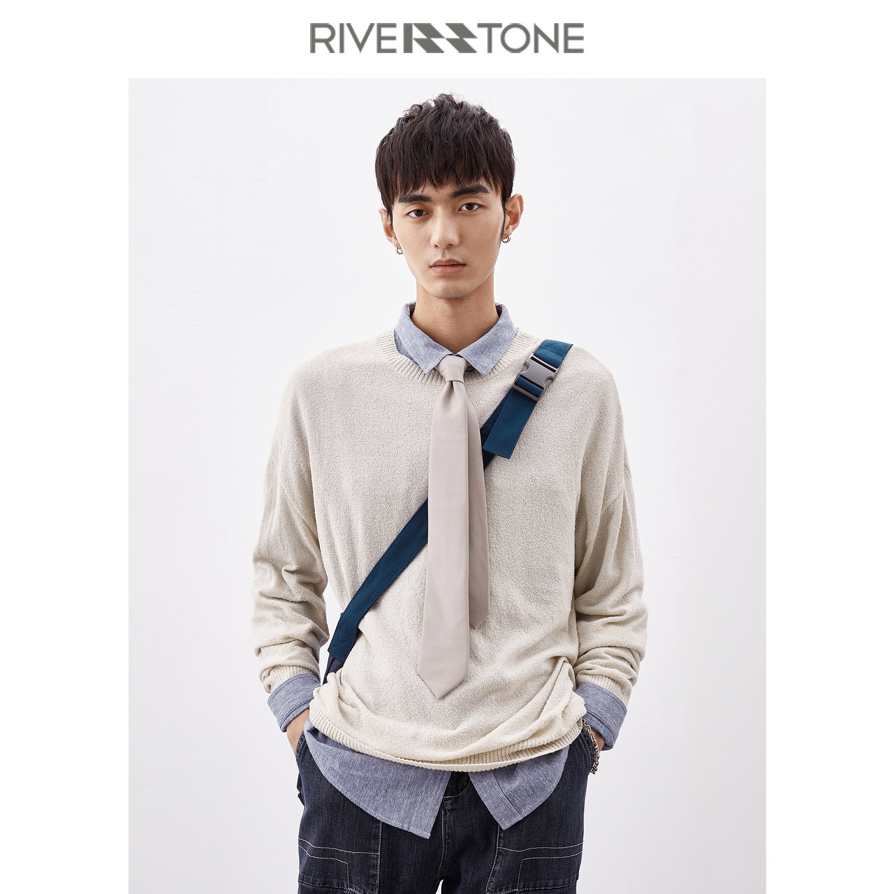 瑞弗史东慵懒休闲上衣针织衫毛衣