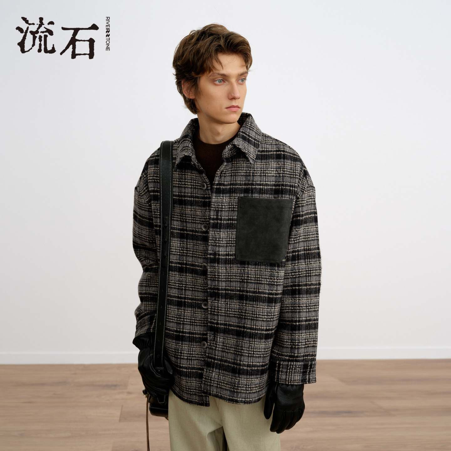 流石男装个性设计感衬衫呢料外套