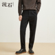 子 新款 牛仔裤 流石男装 黑色长裤 休闲裤 宽松经典 裤 2026年秋冬季 厚款