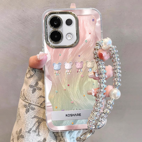 适用OPPOK系列彩色小熊手机壳