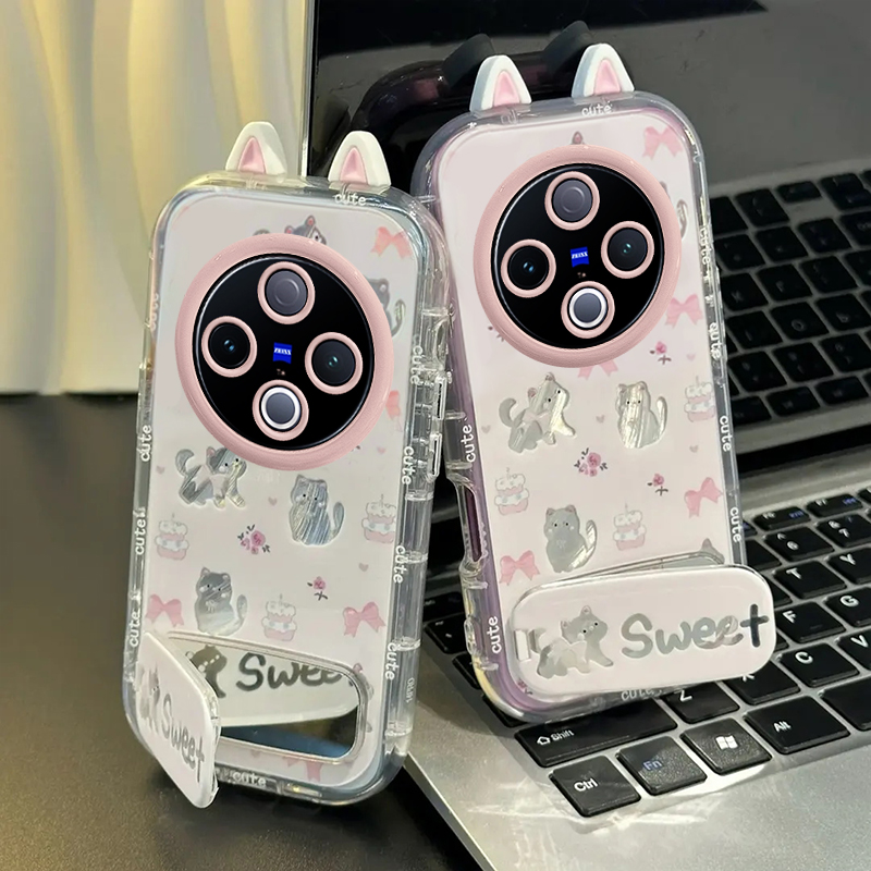 适用vivoY系列猫咪蝴蝶结手机壳