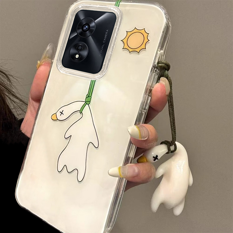 适用OPPOA系列可爱变色烤鸭外壳