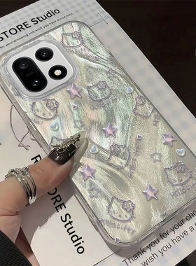 适用一加15手机壳新款创意OnePlus13t时尚简约星星爱心KT猫1+12羽纱保护套一加11全包防摔外壳10t高颜值女款