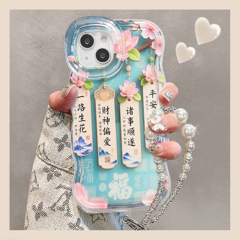 适用苹果系列一路生花手机壳