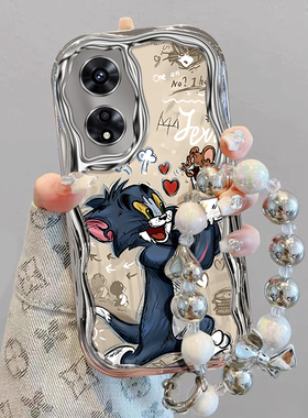 适用于OPPOA98手机壳新款5G电镀A2x奶油纹A3Pro可爱A58x防摔A11x保护套A1猫和老鼠A72A35卡通A55创意A92s女款