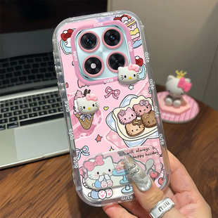 适用红米Note15Pro+手机壳Note13R新款12TurboKT猫镜支架11TPro可爱14创意10Pro硅胶保护套Note9全包防摔外壳