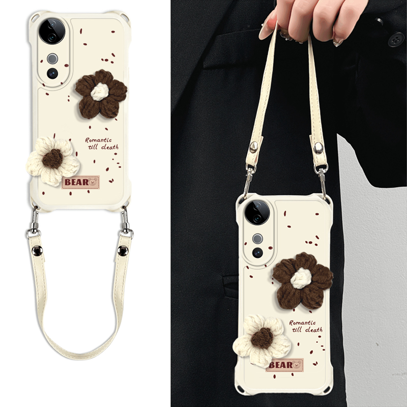 vivoS系列简约创意花朵公仔外壳