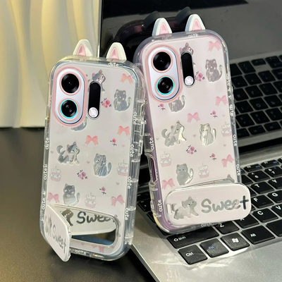 适用OPPOK系列猫咪蝴蝶结手机壳