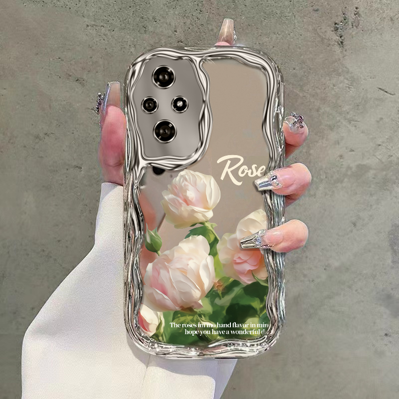 荣耀系列艺术轻奢白玫瑰手机壳