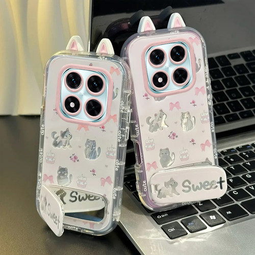 适用红米Note系列猫咪蝴蝶结外壳