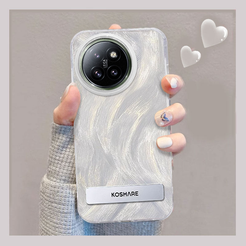 适用小米civi4pro手机壳新款网红镜头全包简约高级纯色羽纱小米civi3硅胶防摔潮流女款时尚保护套