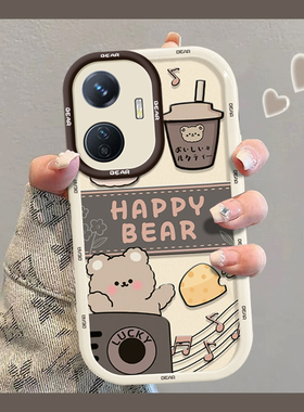 适用vivoY77e手机壳女生款viv0高级感可爱小熊y77个性y70s防摔y76s软壳y73s硅胶y52s散热y55全包y50保护套