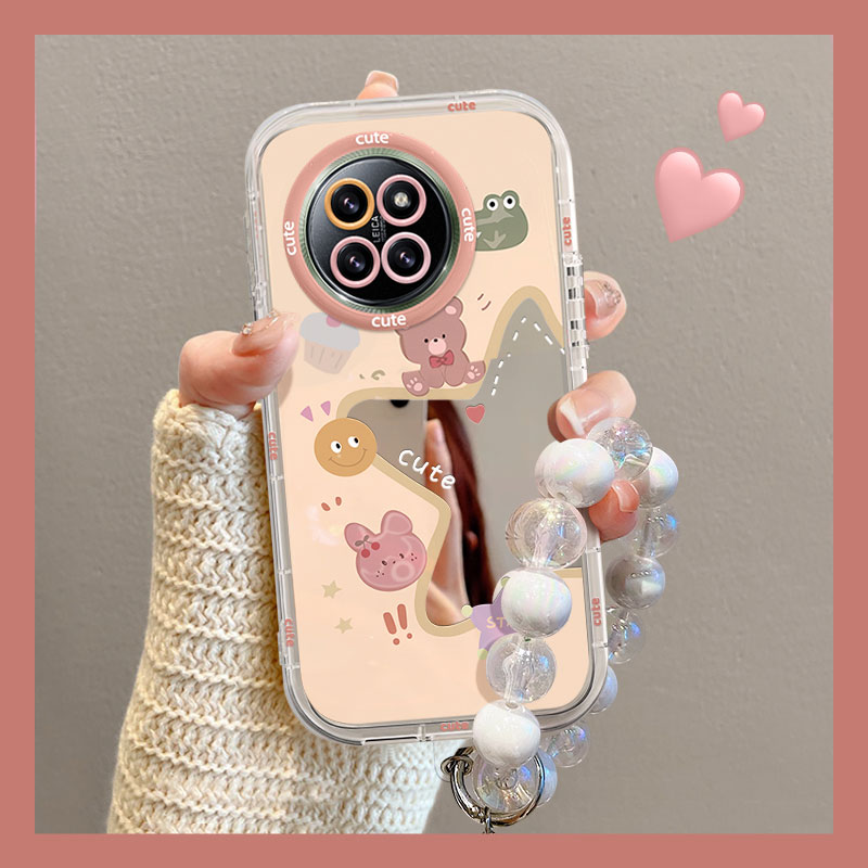 适用小米Civi4Pro手机壳新款镜面civi3镜头全包创意可爱奶油星星小米civi2硅胶civi1s卡通高颜值防摔保护套