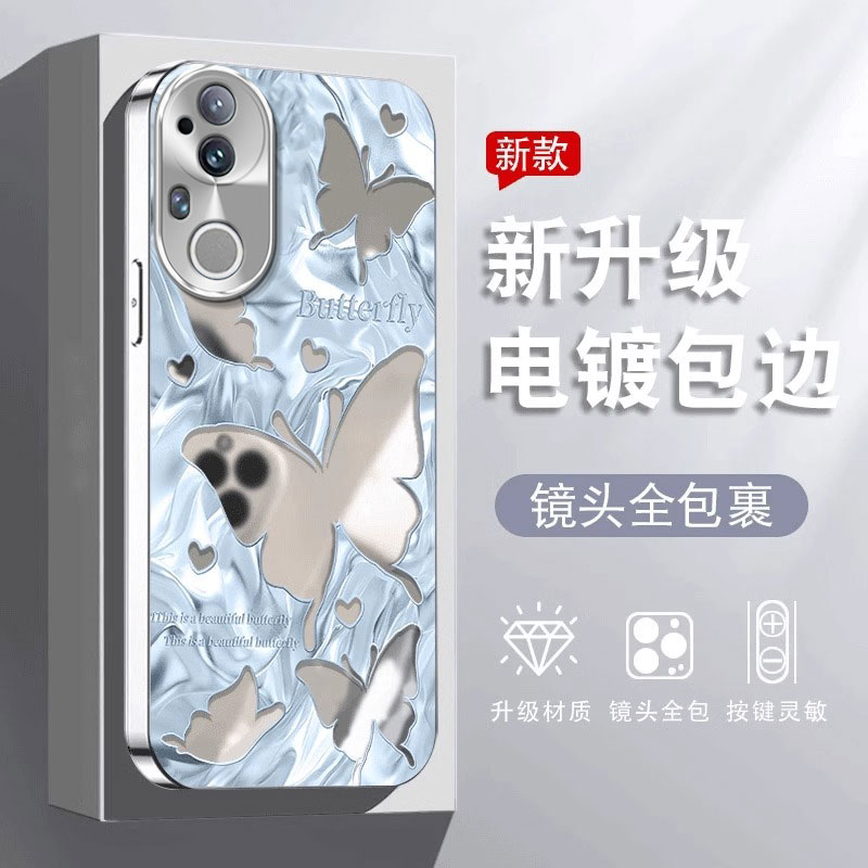 适用vivoS系列时尚镜面蝴蝶外壳
