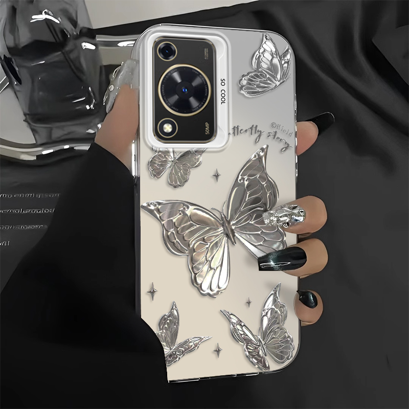 华为畅享系列创意银色蝴蝶手机壳