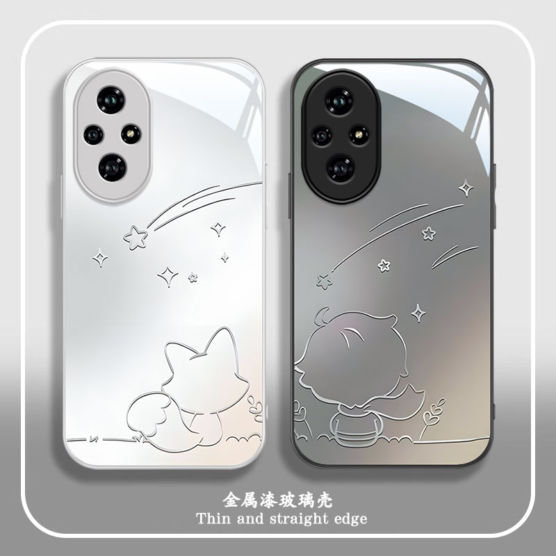 适用荣耀200pro手机壳100新款90GT网红80pro直屏版简约70pro+玻璃60se狐狸小王子50女款30s颜值9xpro防摔8x