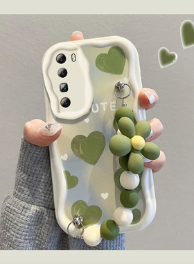 适用华为nova7手机壳女生新款高级感huawei防摔简约绿色爱心散热软壳小清新创意SE挂绳镜头pro全包硅胶保护套