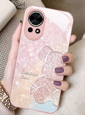 适用华为nova13pro手机壳nova12ultra新款11创意10青春时尚玻璃9pro网红8se活力版钻石小熊7i全包6/5保护套