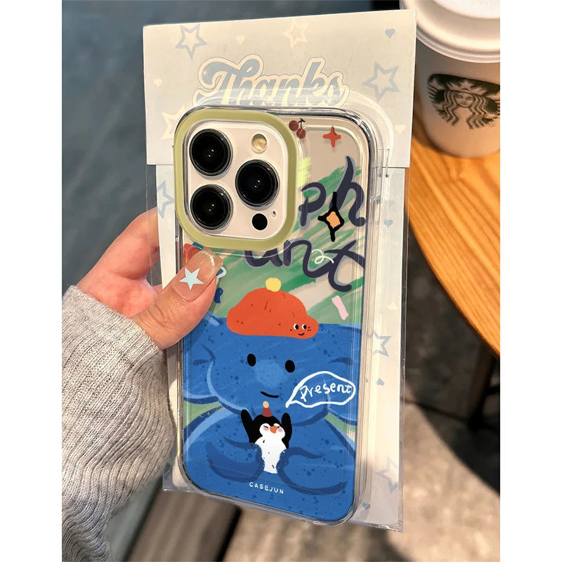 适用苹果系列时尚大象企鹅手机壳