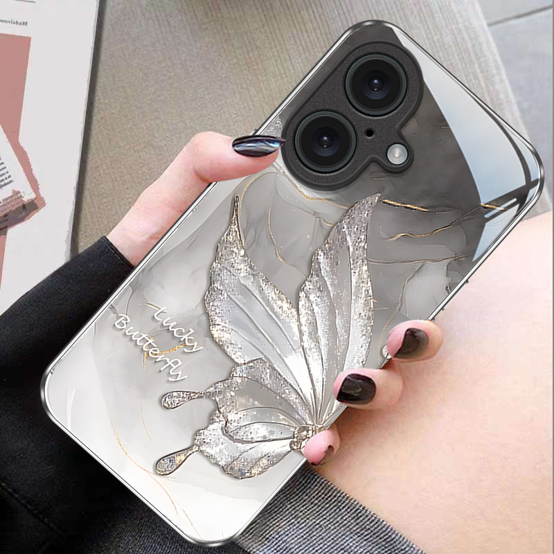 适用苹果系列水墨蝴蝶手机壳