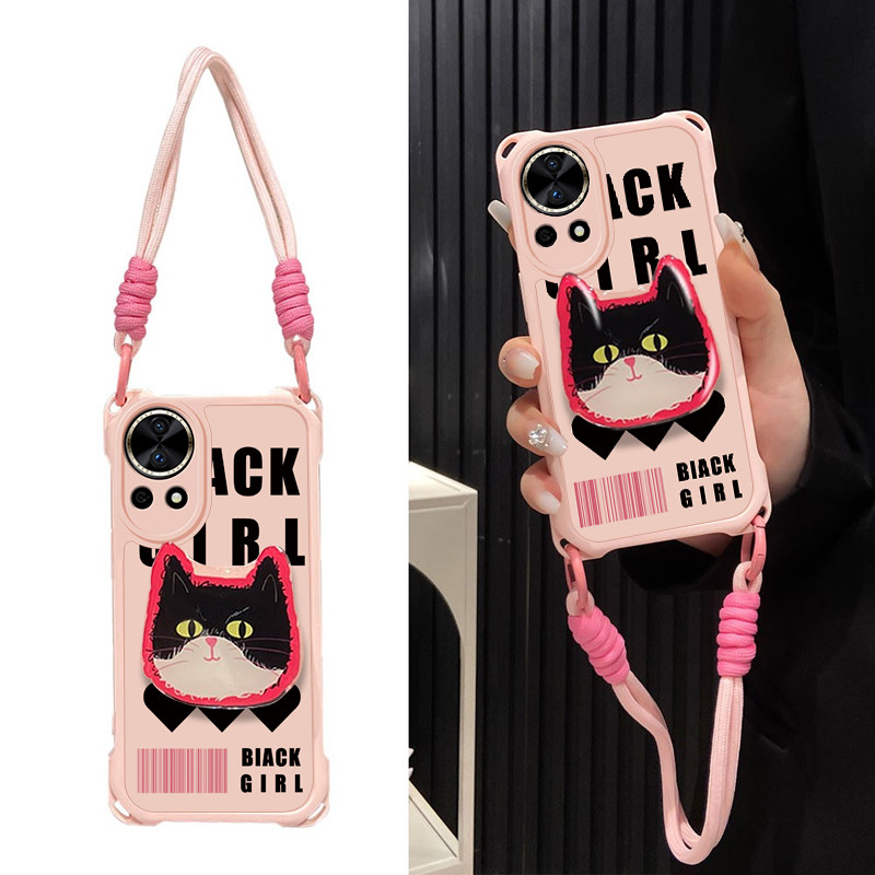 适用华为nova系列猫咪支架手机壳