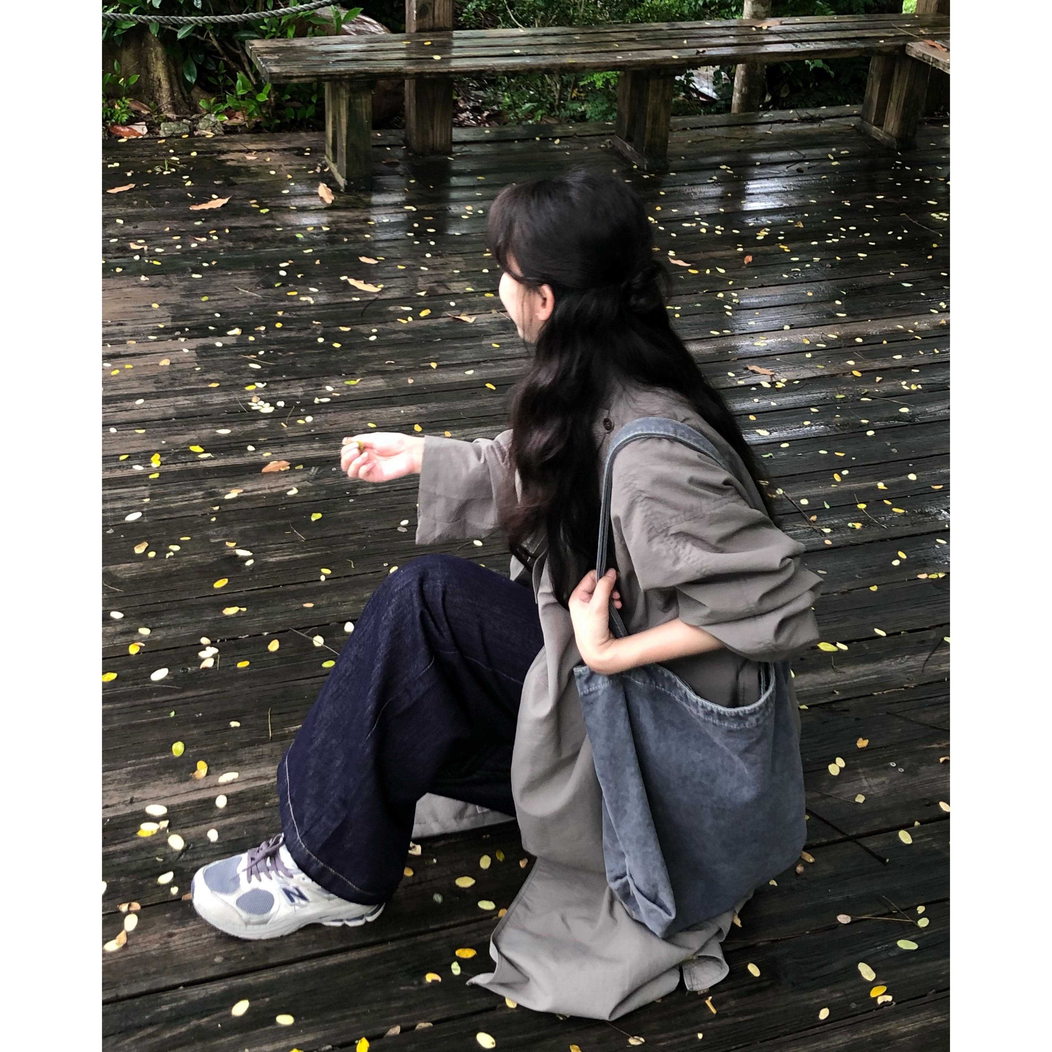 五是喜喜~气质复古风衣外套女春秋韩版宽松休闲百搭收腰长款大衣