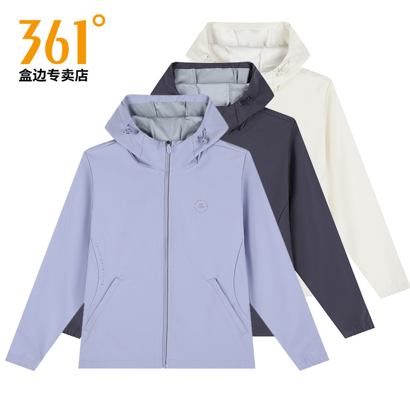 361防泼水外套女士秋季新款健身跑步运动服梭织连帽夹克风衣上衣