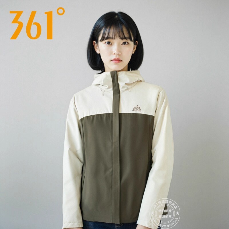 361风衣外套女2026秋季新款宽松防泼水连帽冲锋衣夹克上衣运动服