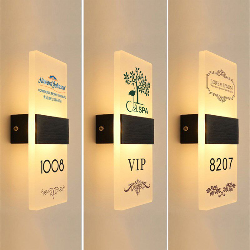 亚克力发光门牌号定制宾馆包厢号码牌足浴民宿房间数字牌标识标牌