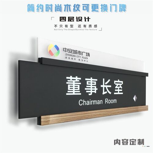 可更换式亚克力办公室门牌 双层平面印字款门牌 公司科室部门牌标