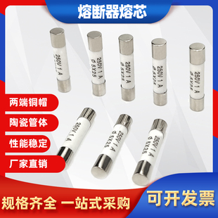 保险端子R055陶瓷管保险丝5*25熔断器0.5/1/2/3/4/6/8/10/16A熔芯