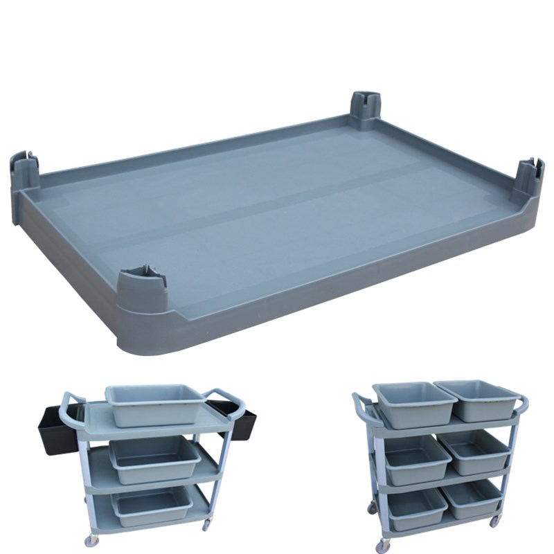 酒店三层塑料手推送餐车推车餐盘具餐厅饭店收碗车收餐车层板配件