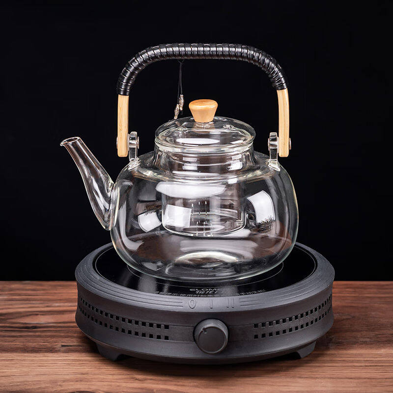 瓷牌茗茶具玻璃煮茶壶家用烧水壶电陶炉煮茶器蒸茶壶茶杯茶具套装
