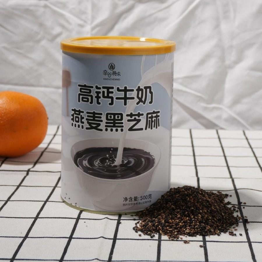 牛奶黑芝麻牛麦营养早餐高燕钙奶燕片代餐饱腹麦健罐装麦片