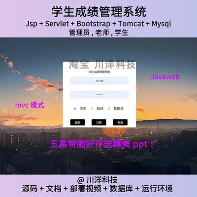 jsp和servlet javaweb学生成绩管理系统mysql送部署视频文档ppt