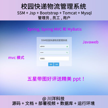 java 基于SSM的校园快递物流管理系统源码mysql送文档ppt
