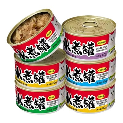 伊纳宝猫罐头水煮主食罐非幼猫高肉湿粮拌粮辅食猫条补水猫咪零食