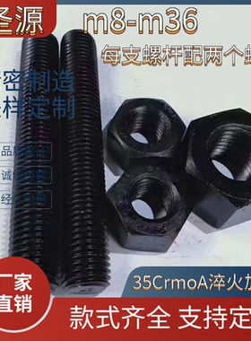 M8-m39高强度12.9级全牙螺柱套装全螺纹螺栓全扣螺柱35crmoA材质