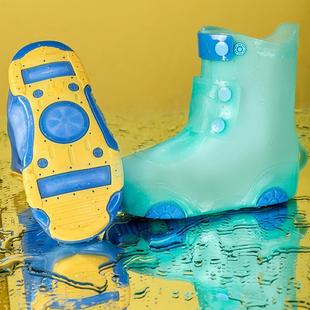 套男女孩防水防滑水鞋 加厚底儿童雨鞋 套防雨硅胶耐磨女雨靴脚套男
