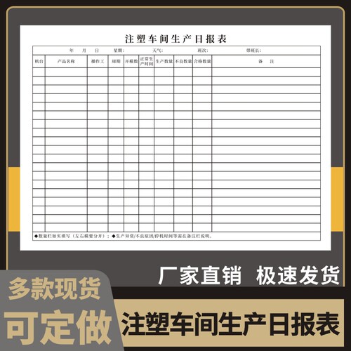 注塑车间生产日报表巡检记录表