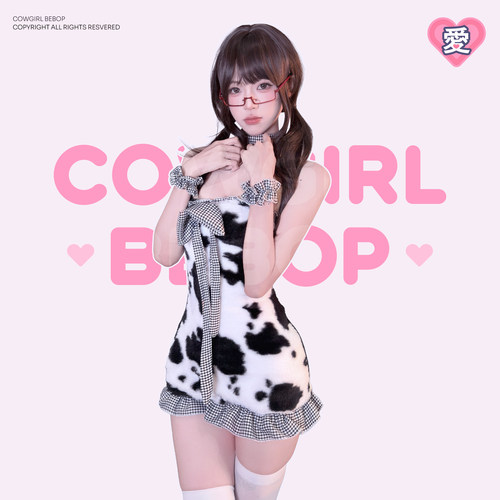COWGIRL BEBOP[奶糖小熊]cos性感二次元奶牛毛衣超短辣妹制服套装