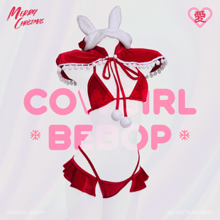 披肩高叉裙辣妹甜美少女绑带cos圣诞制服 耶诞雪兔 COWGIRL BEBOP