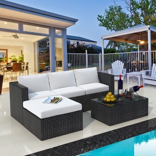 精选莫家户外沙发组合庭院室外客厅藤艺休闲露台露天藤编藤椅沙发