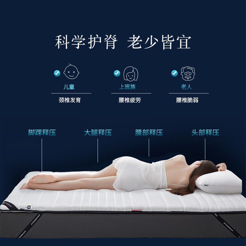 安睡宝蓝朋友吸湿发热冬季磨毛乳胶双面家用两用学生宿舍单人床垫