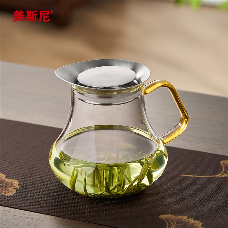 美斯尼玻璃茶壶耐高温加厚过滤绿茶泡茶器花茶壶公道杯红茶具套装