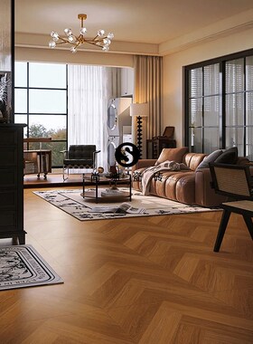 精选广东制造法式风鱼骨纹木纹砖800x800客厅餐厅办公室仿木地板